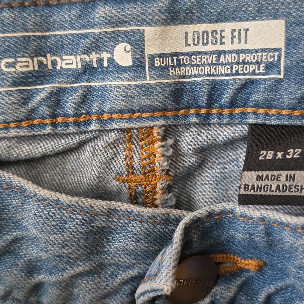 Carhartt Men's Loose Fit Carpenter Jeans Cove Size 28×32 - Picture 7 of 11